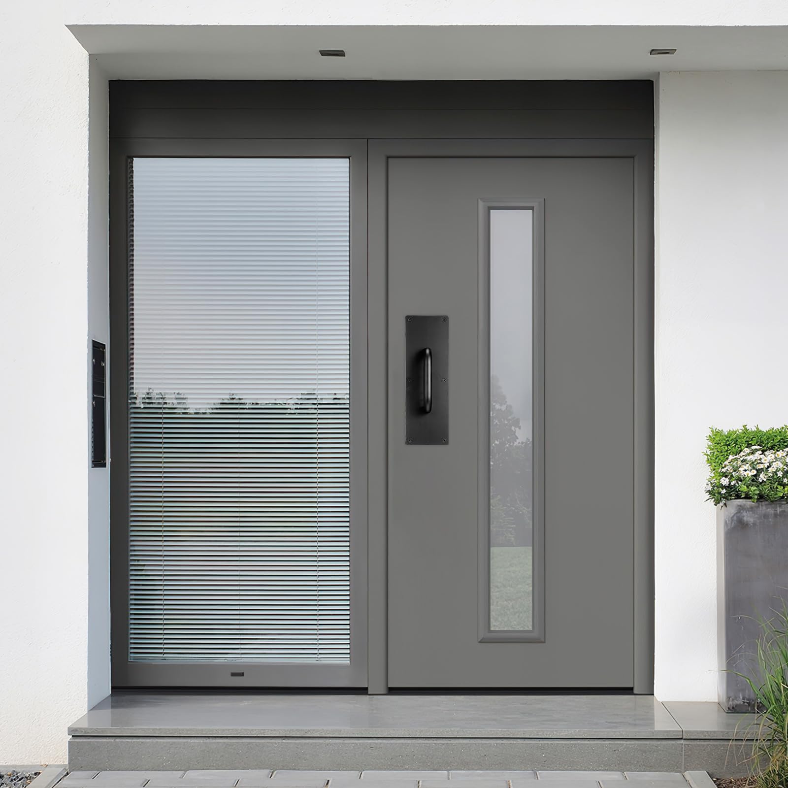 Zerodeko PoignéE De Porte Commerciale En Acier Inoxydable 304 Avec Plaque Large Pour Portes Coulissantes Et Bois PoignéE De Traction IntéRieure Avec Vis Pour Usage Industriel