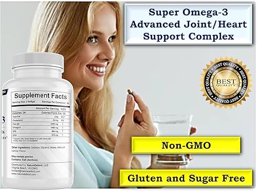 Miniatura 4 de Super Omega-3 (con clave EPA + DHA), fabricado en los Estados Unidos, la calidad importa!