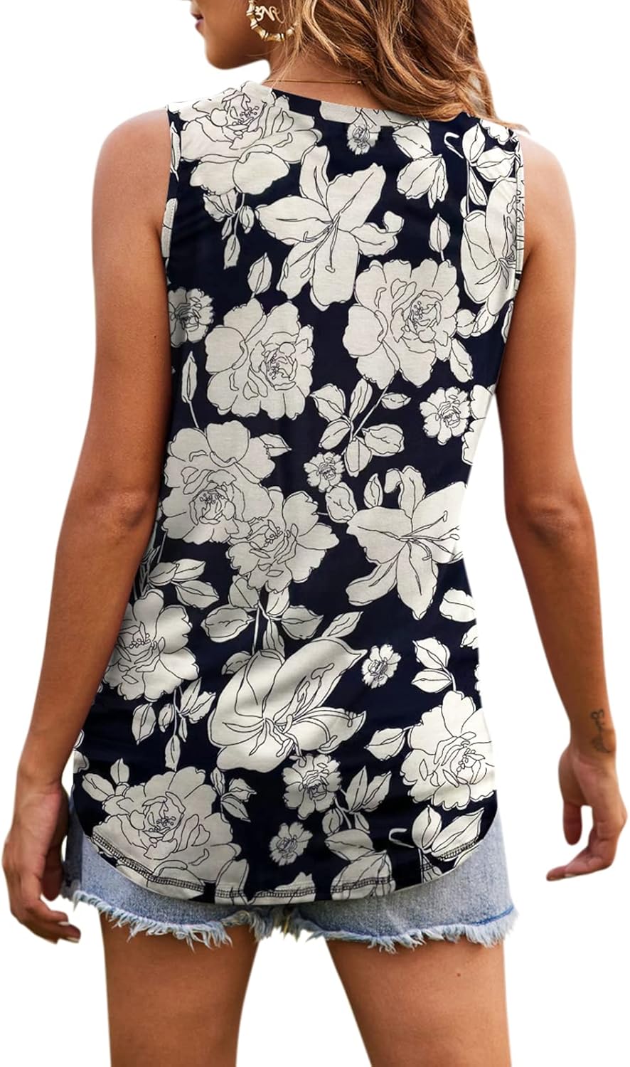 Hount Women's High Neck Tank Tops Summer Sleeveless T Shirts Loose Fit with Pockets - Image 5