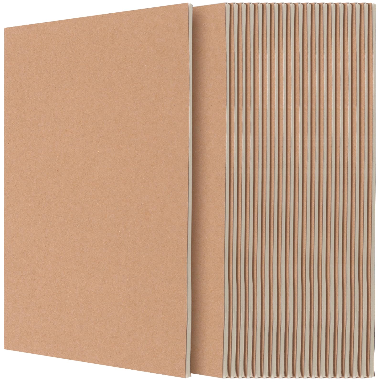 YUENPUN 20 Pack A5 Notepads, 36 Sheets/72 Pages A5 Lined kraft Notebooks, Brown Cover Journal Notebooks for Travelers Record