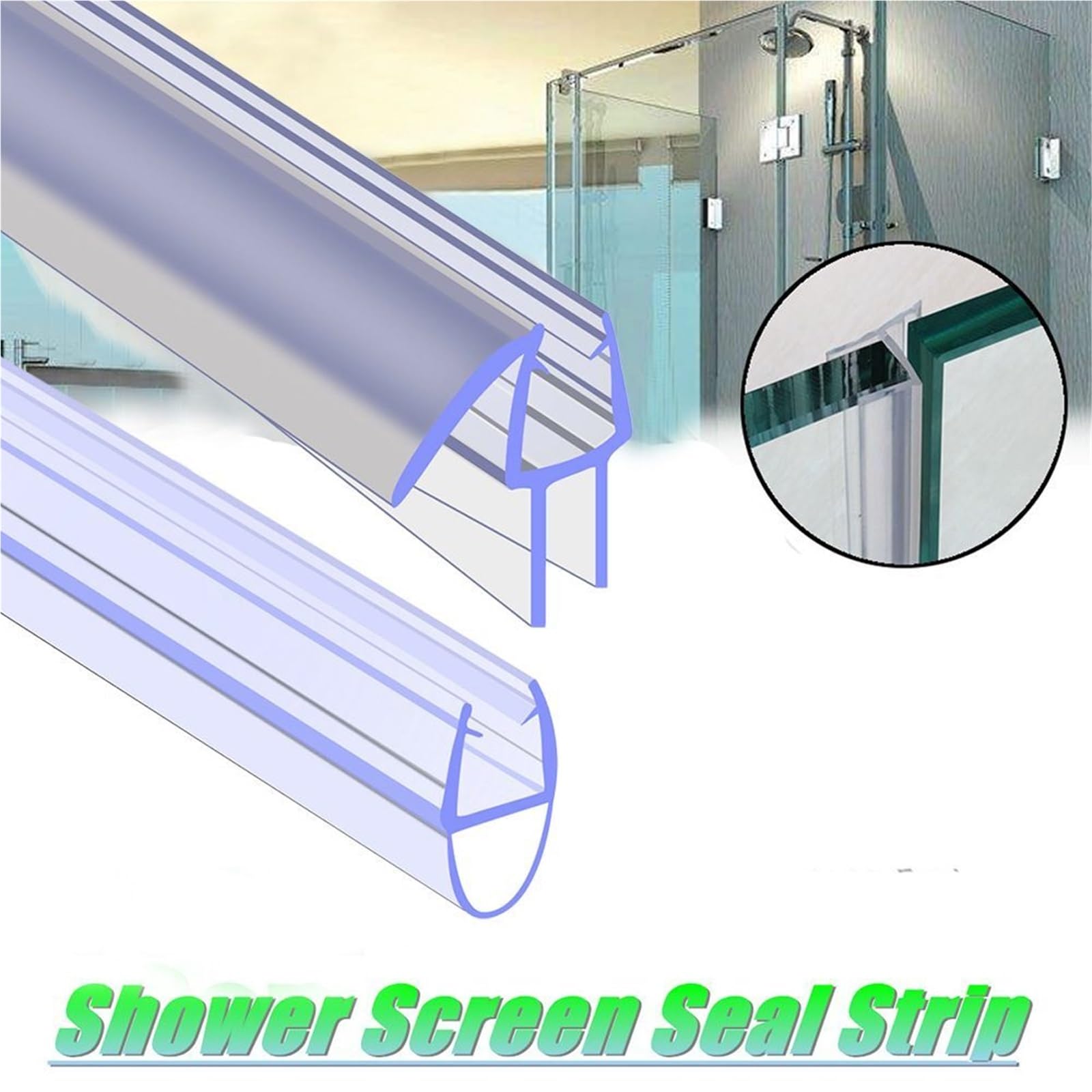 Guarnizione per porte in vetro da bagno, Striscia Guarnizione for Schermo Doccia 4m Trasparente Misure Multiple 8 Pz(C-12mm)