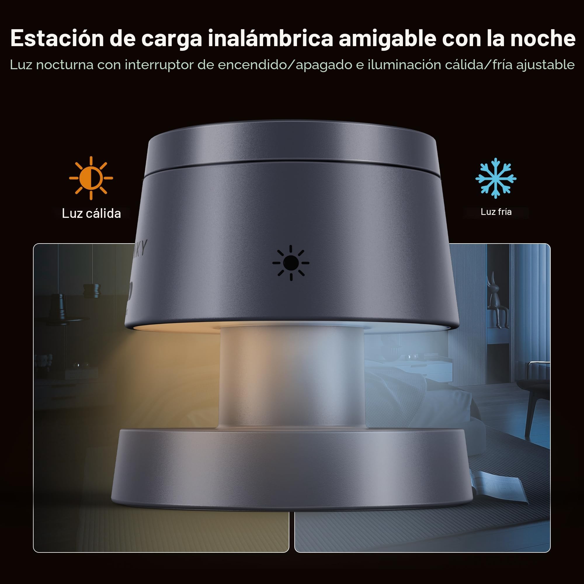 iVANKY para iPhone 17e/17/16/15/14 Series, Cargador Inalámbrico 4 en 1 Cubo con Lámpara de Noche para MagSafe Soporte de Carga Inalámbrica, 3 en 1 Estación de Carga Rápida para Apple iWatch, AirPods
