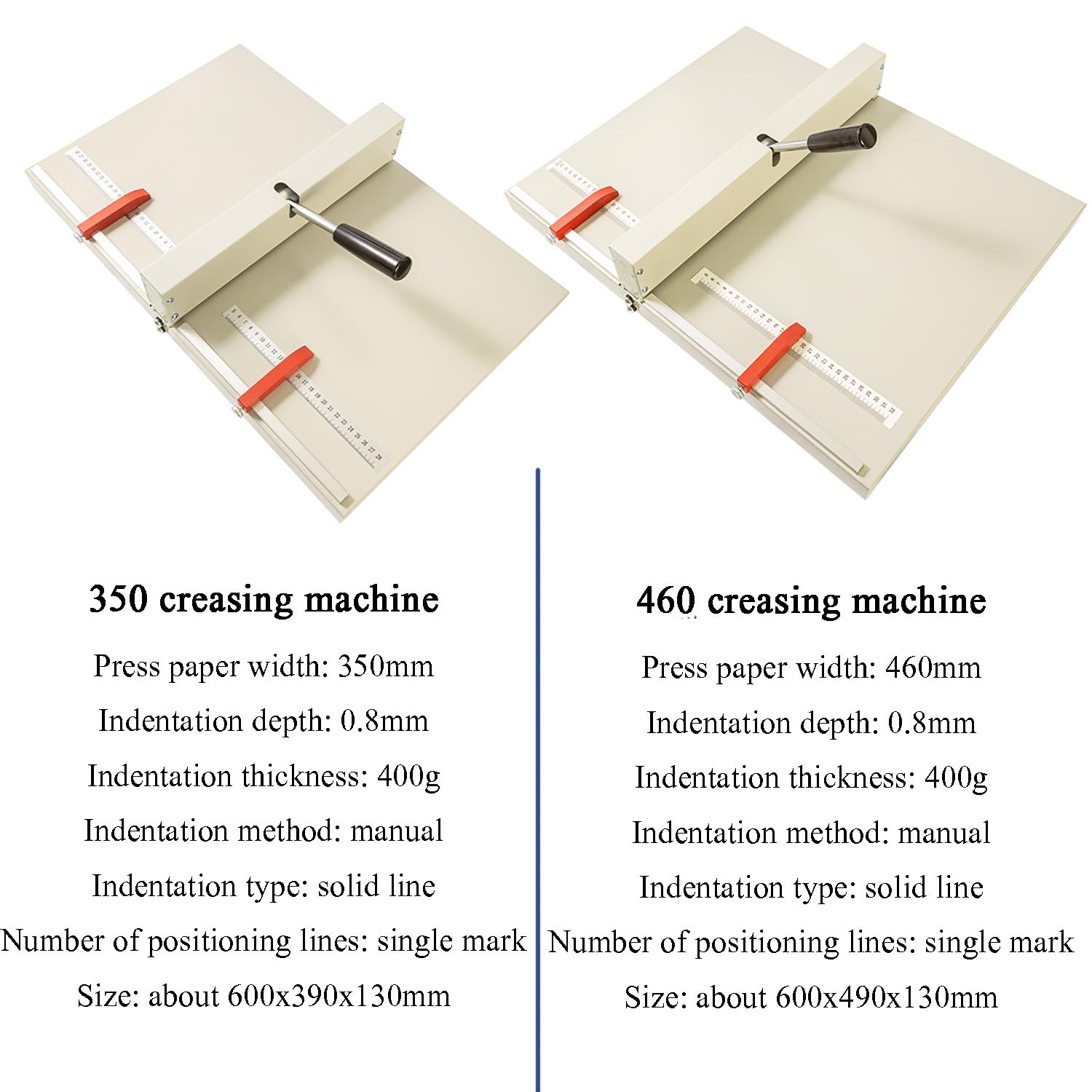 Cordonatrice Manuale per Carta 350 mm/460 mm, Profondità 0,8 mm, Spessore 400 G