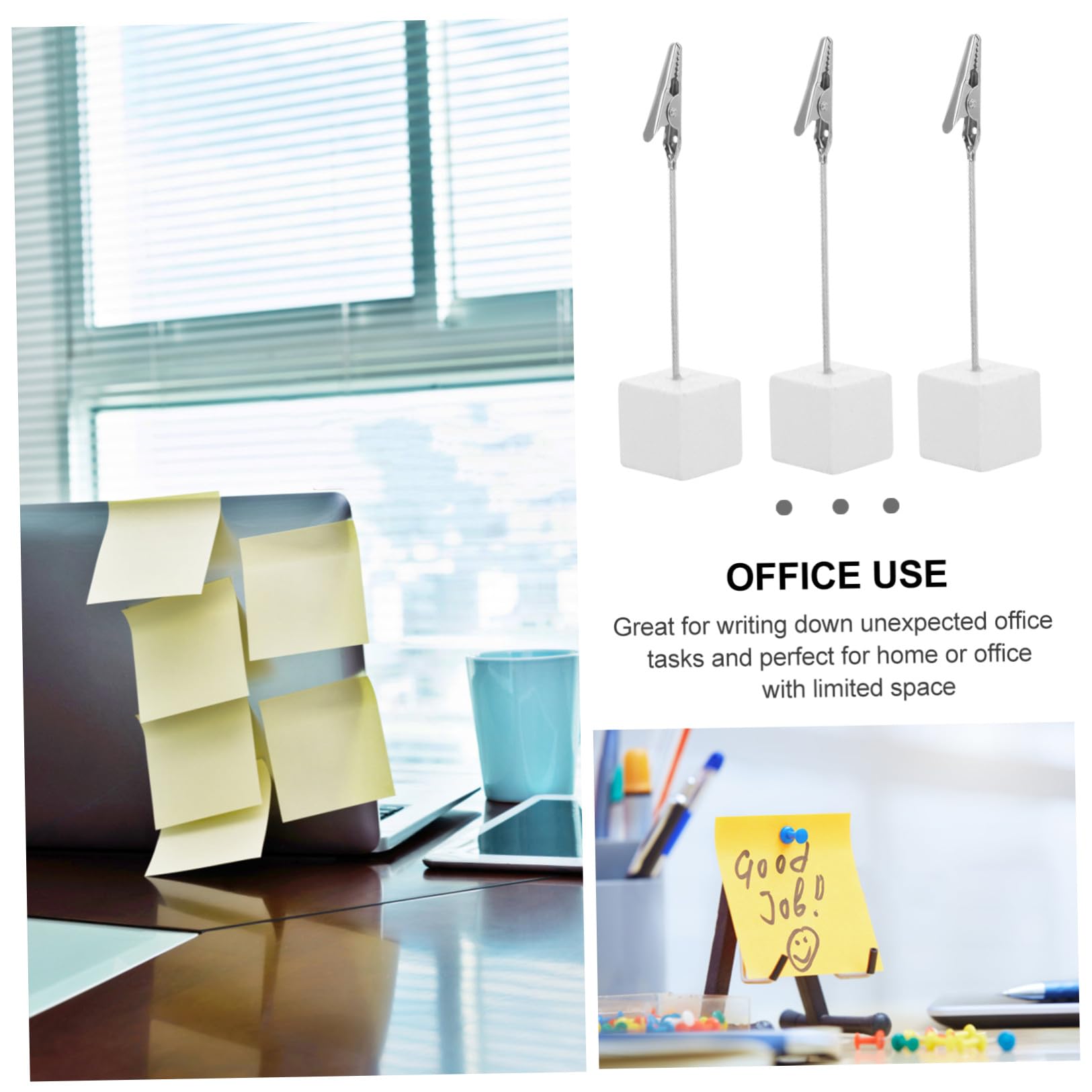Memo Holder a Cubo 10 Pezzi in Legno Argento per Desktop