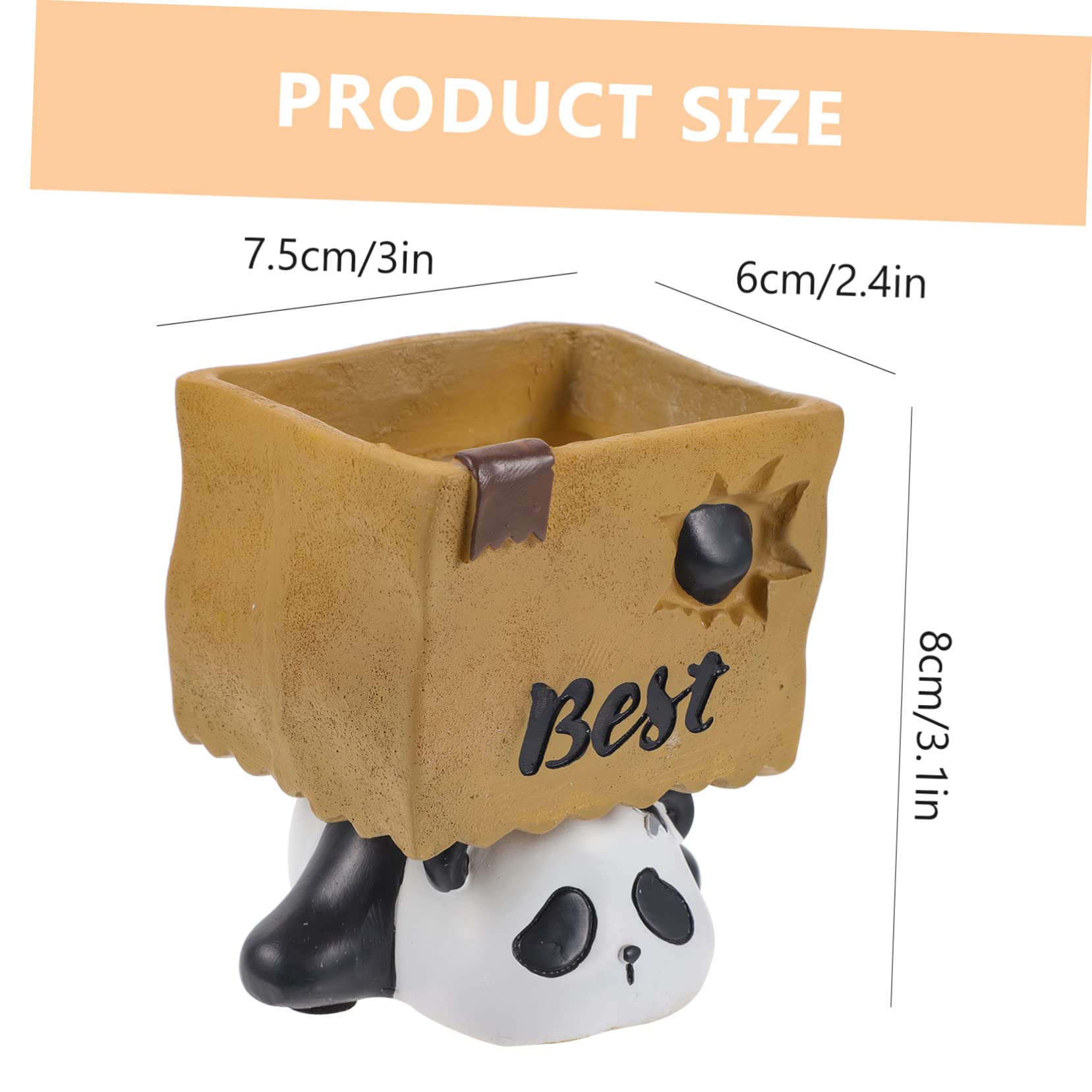 VILLCASE 2piezas Soporte Para Lápices De Forma De Panda Organizador De Escritorio Multifuncional y Maceta Para Suculentas Decoración De Mesa Creativa y Única