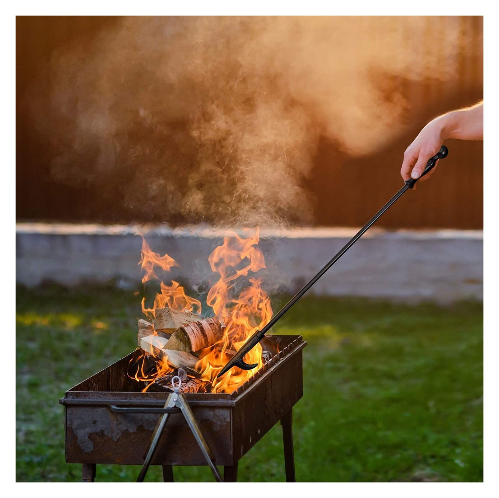 FAXIOAWA Strumenti per Camino Stufa Strumenti per Camino Ganci per Fuoco Pinze dinamometriche Ferro Utensili da Forno in Ferro battuto Set di Strumenti per caminetto