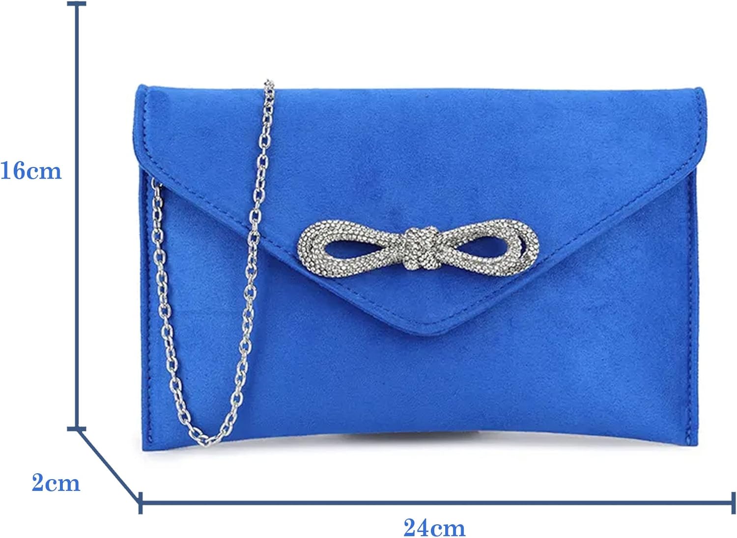 UShopUK Diamante Suede Bruids Prom Bruiloft Avond Clutch