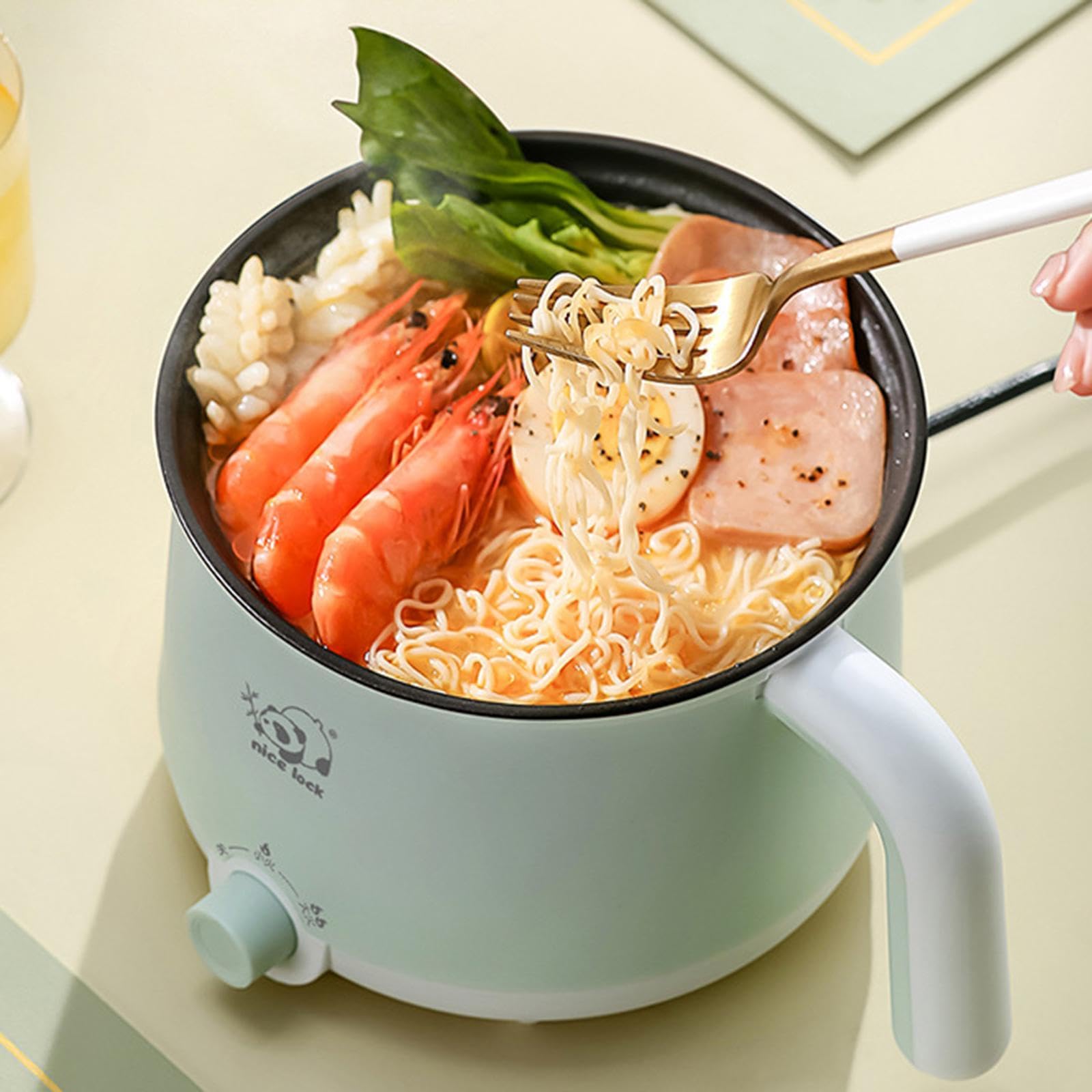 The Style Sutra Mini Hot Pot Nonstick Noodles Cooker Electric Skillet for Steak Noodles Eggs without steamer-image-12