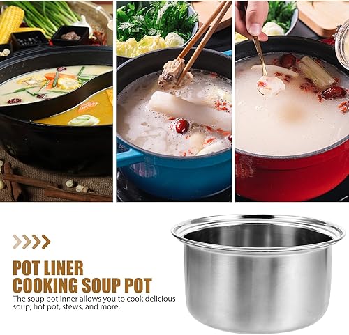 Miniatura 6 de UKCOCO Olla pequeña para olla caliente de acero inoxidable, olla de arroz antiadherente, olla para hacer arroz, sartén para cocinar arroz, tanque