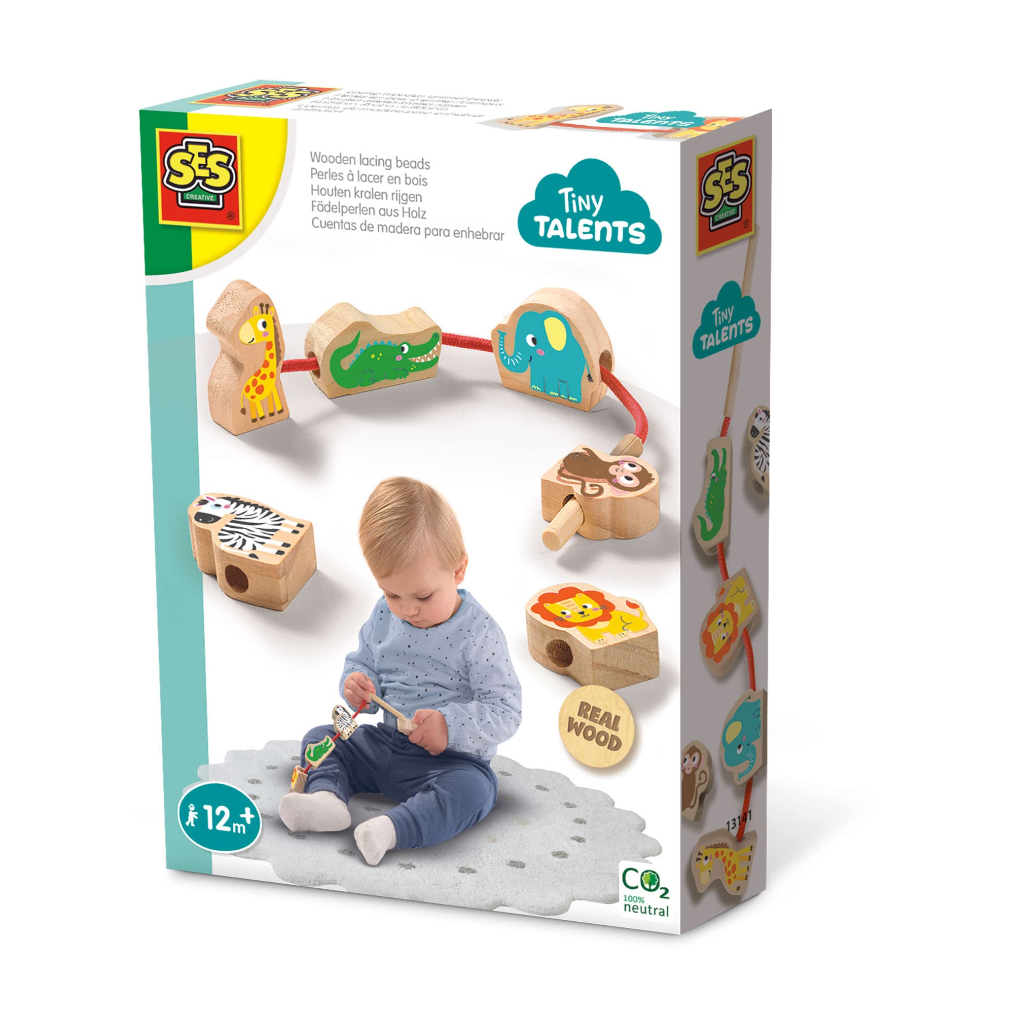 Ses Creative Wooden Lacing Beads - Animals