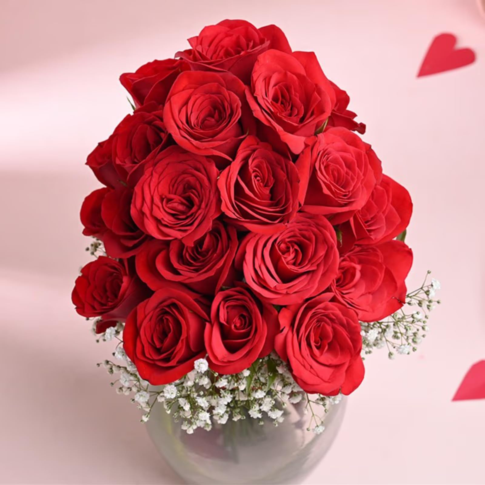 FlowerAura Premium Fresh Live Flower Bouquet of 24 Red Roses In