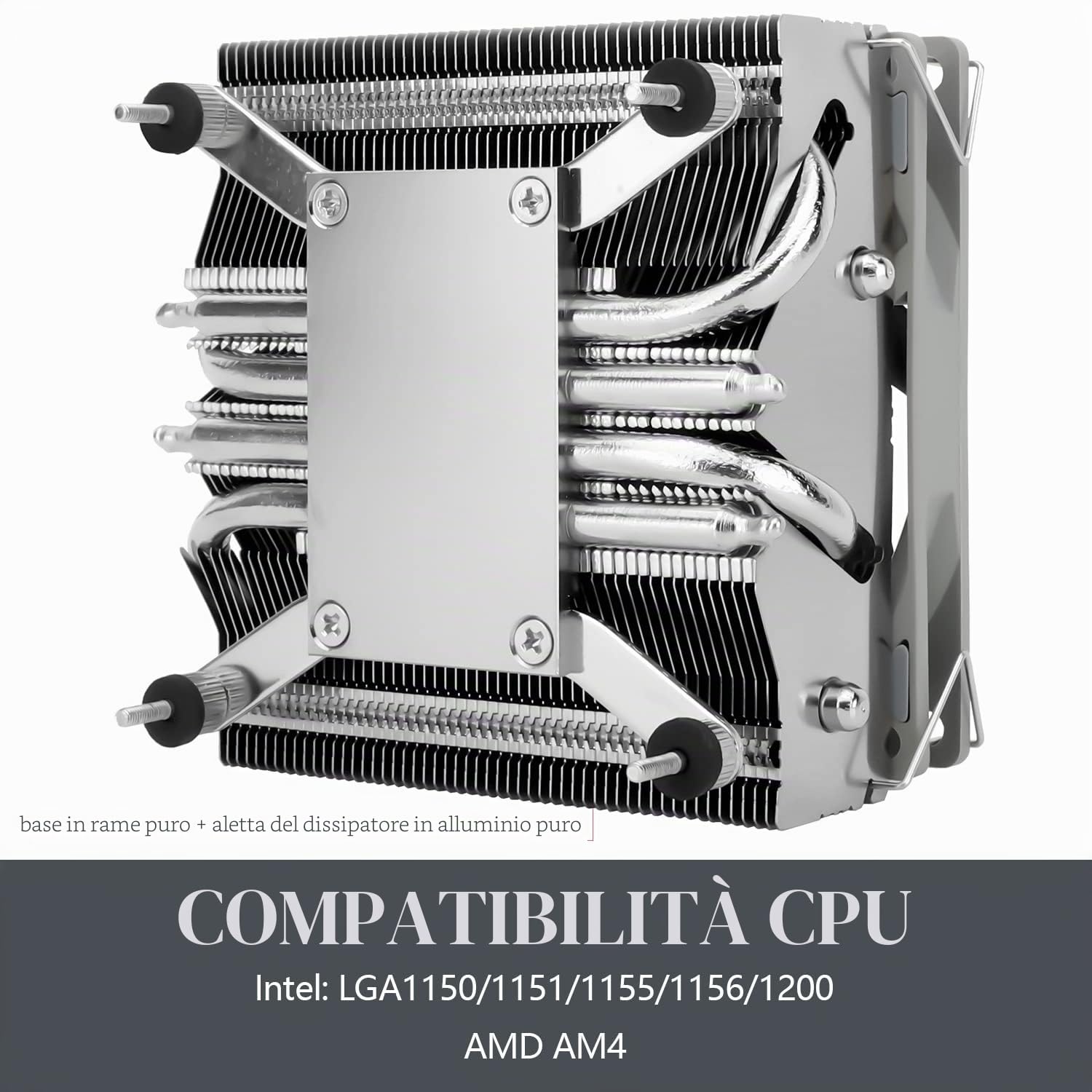 Thermalright AXP-90 X53 Raffreddatore d'aria CPU a basso profilo con ventola PWM TL-9015 da 90 mm, 4 tubi di calore, altezza 53 mm, per AMD AM4/Intel LGA 1700/1150/1151/1155/1156/1200 (AXP-90 X53)