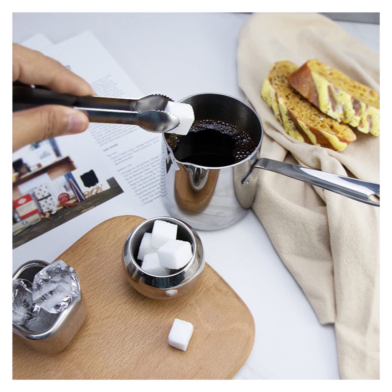 Zange Eiszange Edelstahl Kleines Metall Serviergeschirr Kaffee Zuckerwürfel Desserts Werkzeuge für Partys Materialien in Lebensmittelqualität