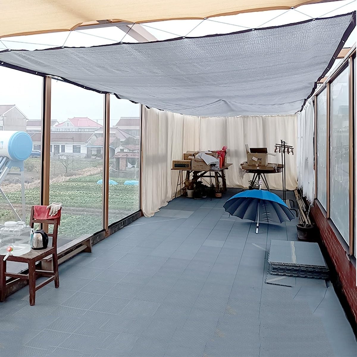 3 x 10 m ochrona przed promieniowaniem UV, oddychający odblaskowy aluminiowy baldachim na imprezy plenerowe, cień dla psa, chłodne i odświeżające schronienie, trwała osłona przeciwsłoneczna
