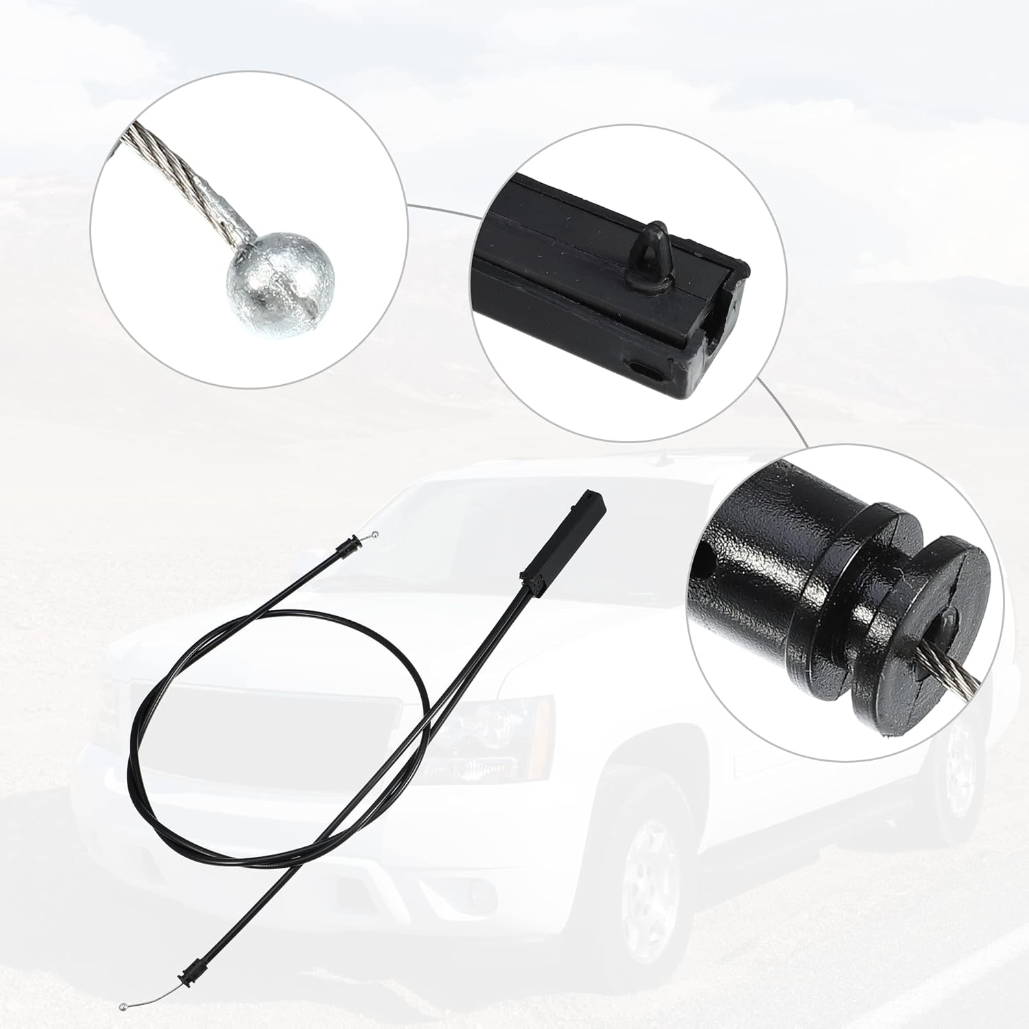 ACROPIX Hood Release Cable Door Handle Cable 51237060529 51237184432 51237201904 Fit for BMW 328i - Pack of 2 Black