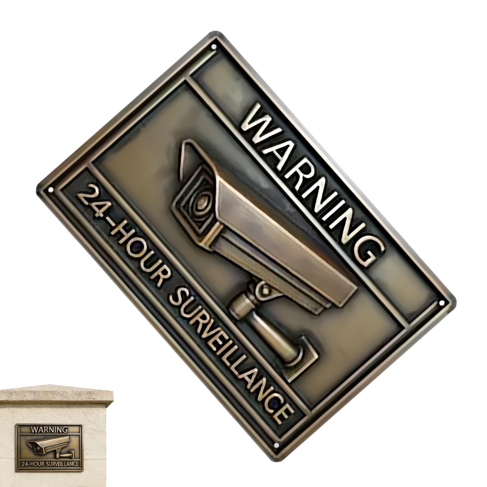 Muiltvoe Video Recording Signs, Metal Vintage Fade-Resistant All-Weather Warning Sign, Property Security Sign for Bar, Warehouse, House, Garage, Yard, Door, Wall