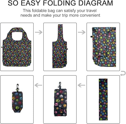 Miniatura 4 de HOLYLUCK kit de 3 bolsas de compras reutilizables, muy resistentes, soportan hasta 42 libras, Casual