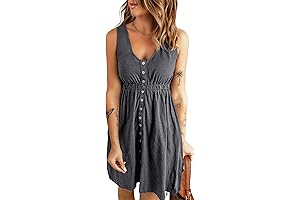 Women's Sleeveless Ribbed Knit Ruffled Mini Dress