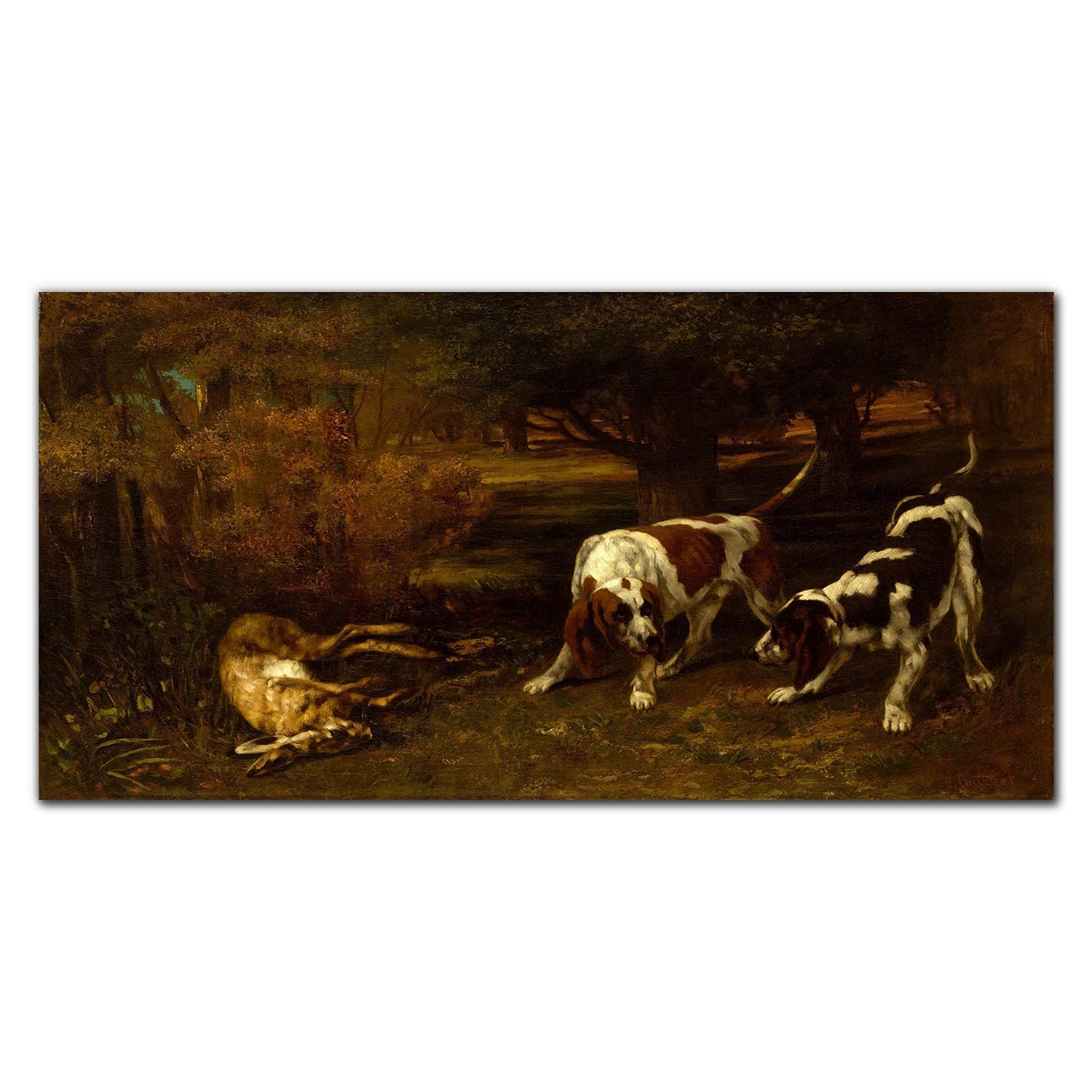 Crédence de cuisine en verre trempé 120x60 cm motif animaux de la forêt et chiens