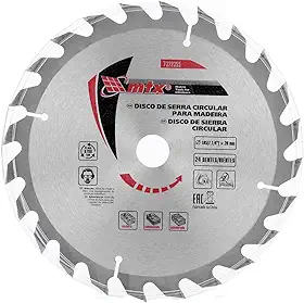 MTX Disco Circular Widea 185 mm × 20 mm × 24 Dentes – Aço 65G, Corte Longitudinal e Transversal em Madeira