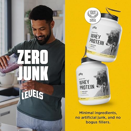 Miniatura 158 de Levels - Concentrado de proteína de suero de leche de ganado alimentado con pasto, sin ingredientes artificiales, 0.85 oz de proteína, capuchino, 2