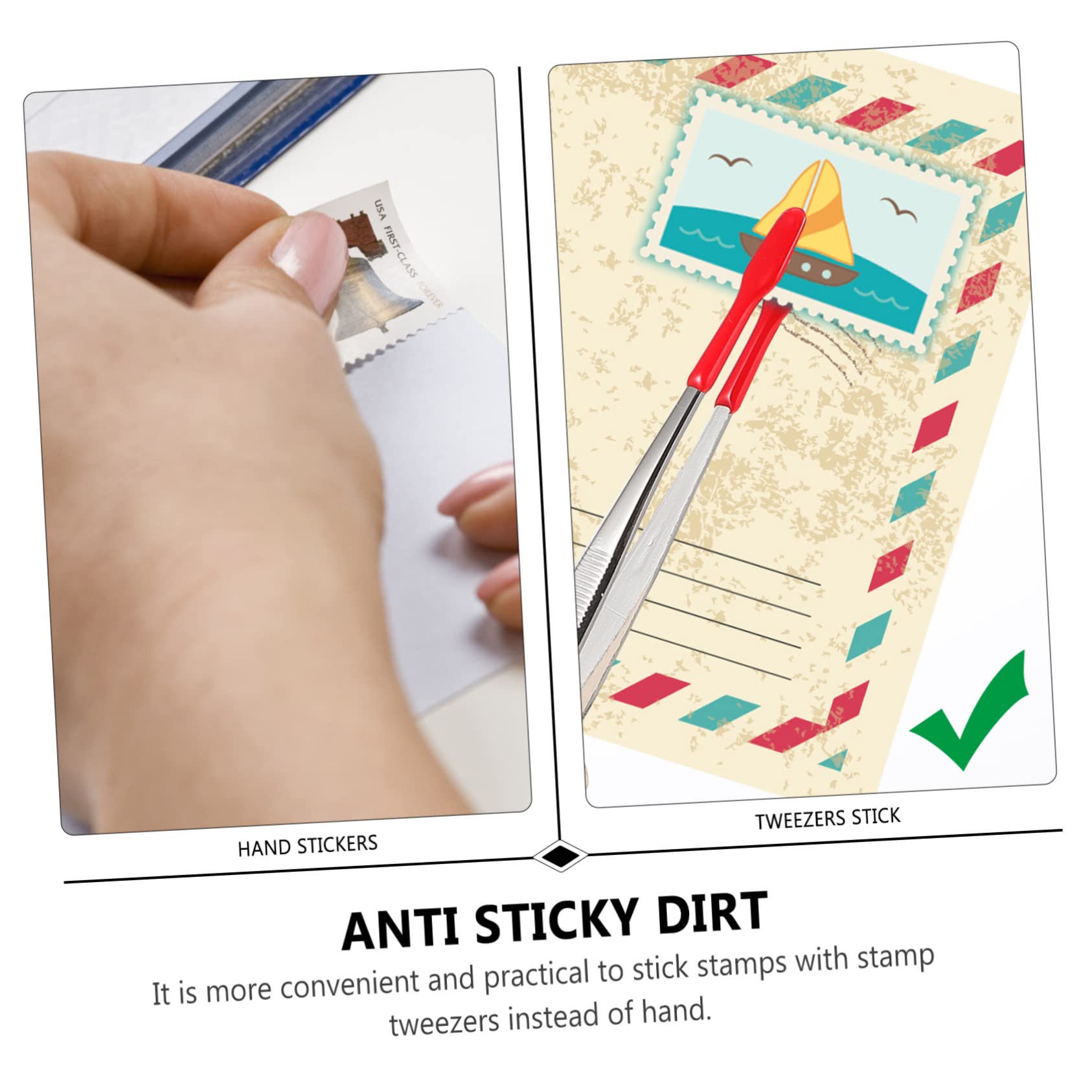 DOITOOL 6pezzi Pinzette Antistatic Acciaio Inossidabile Per Collezionisti Di Francobolli Design Ergonomico e Manico Antiscivolo Strumenti Di Precisione Per Hobby e Riparazioni