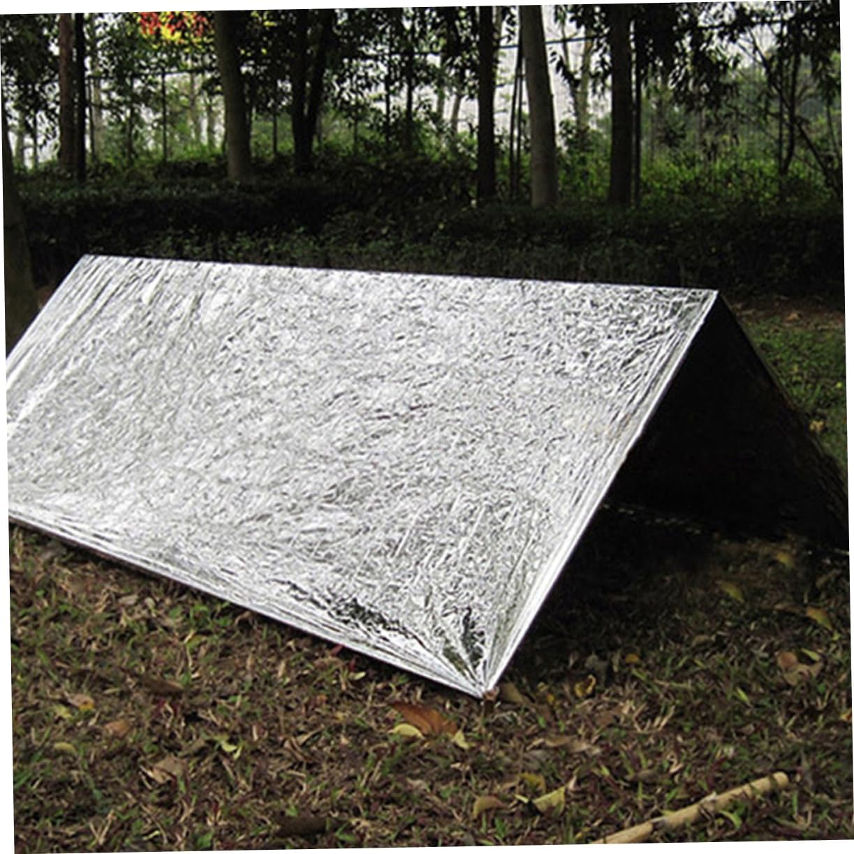 WOONEKY 2pcs Emergency Thermal Blankets Silver Gold Space Blankets for Camping Hiking Outdoor Survival UV Protection Lightweight Heat for Emergency Preparedness