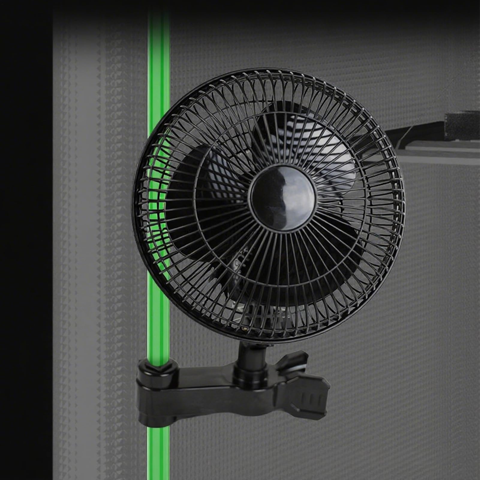 Generisch Grow Ventilatore con Clip, Regolazione a 2 Livelli, perbottone, oscillante, Ventola silenziosa da 25 W, per, Diametro 22 cm, Standard Europeo, Colore Nero