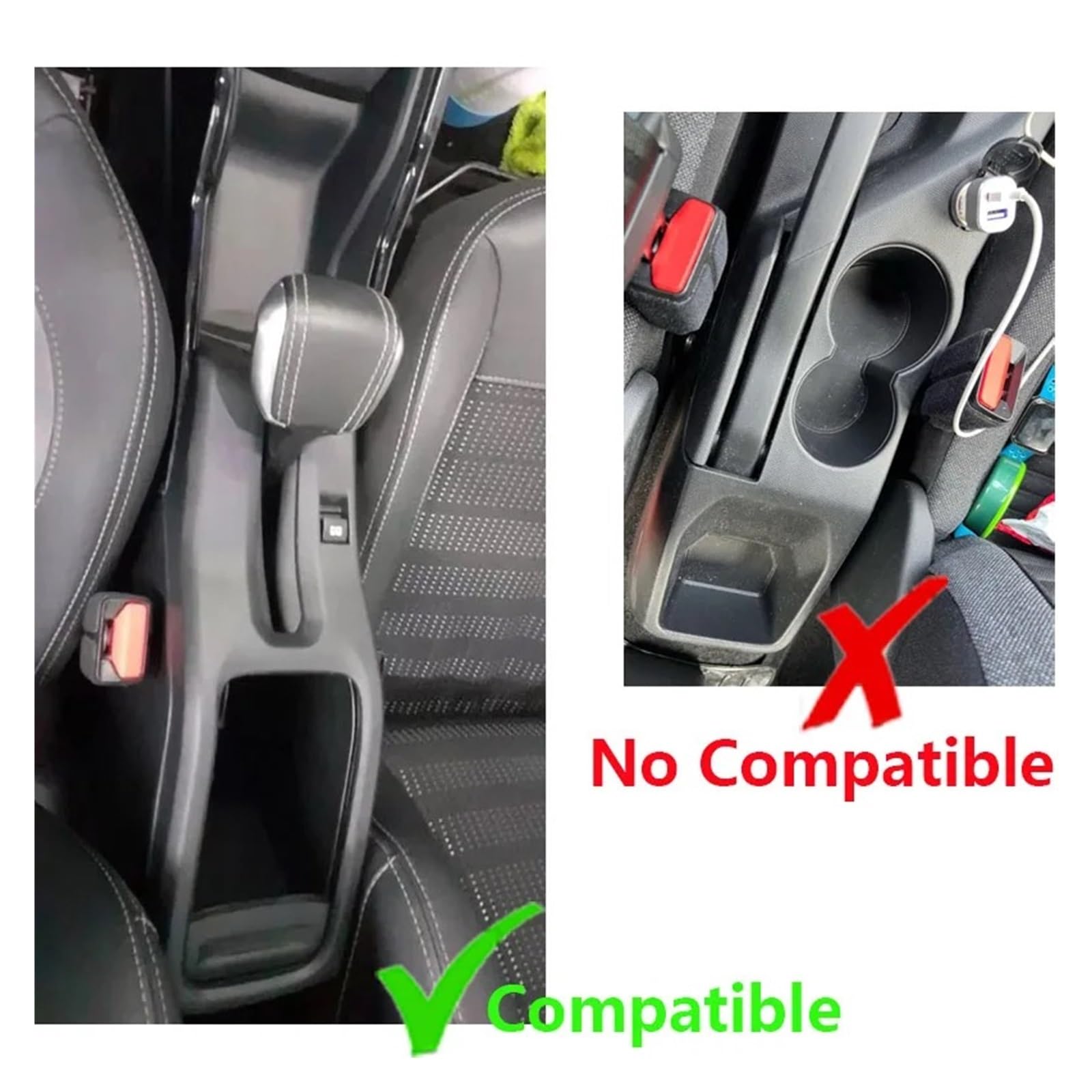 per Peugeot 2008 2012-2018 Box Bracciolo per Auto Parti di Adattamento Dettagli Interni Box Portaoggetti Centrale Speciale Bracciolo Braccio USB Bracciolo Box Centro(A Black White Line)