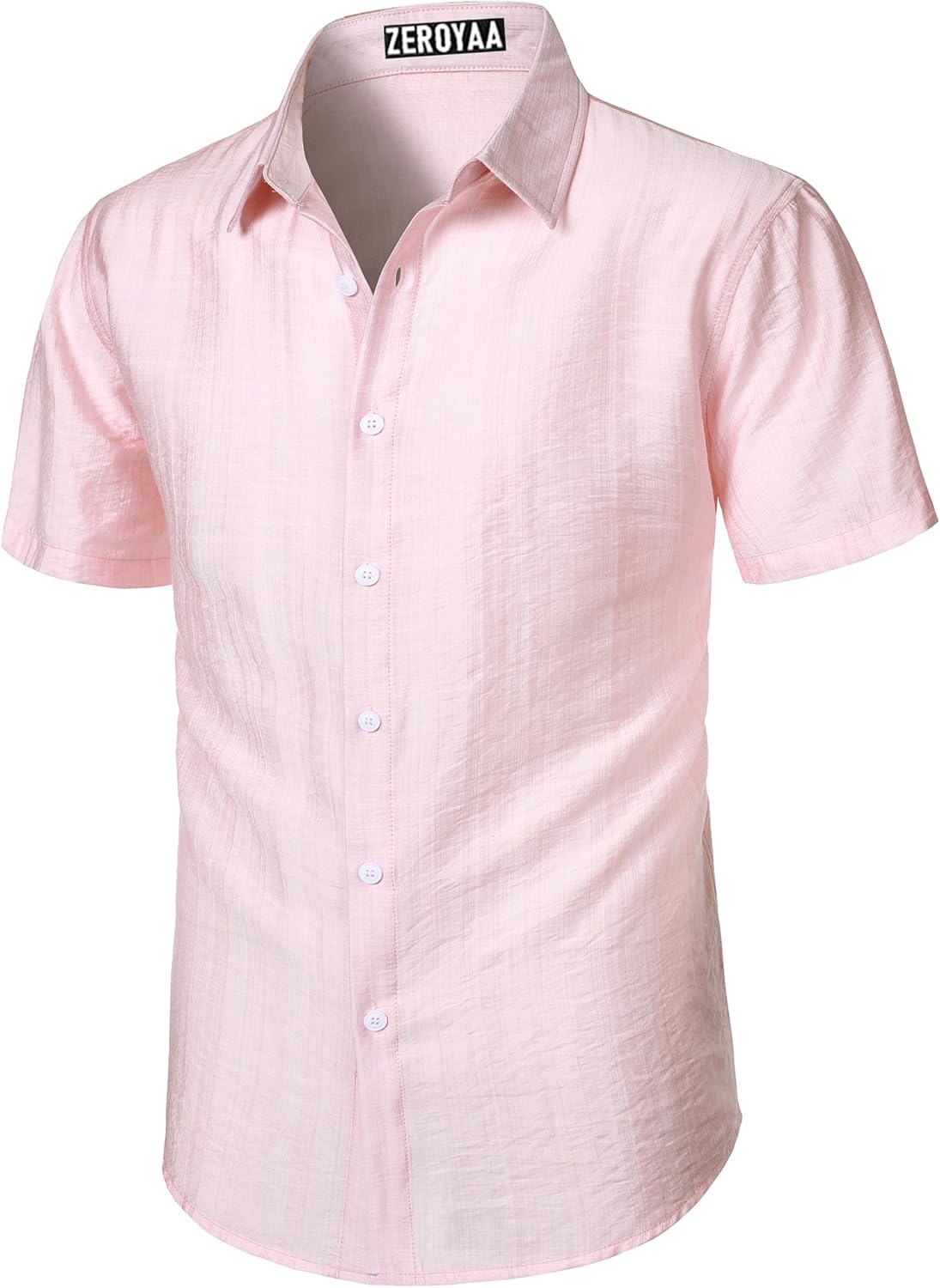 ZEROYAA Men's Casual Short Sleeve Button Down Shirt Vacation Beach Summer Lightweight Textured Shirts - Image 3