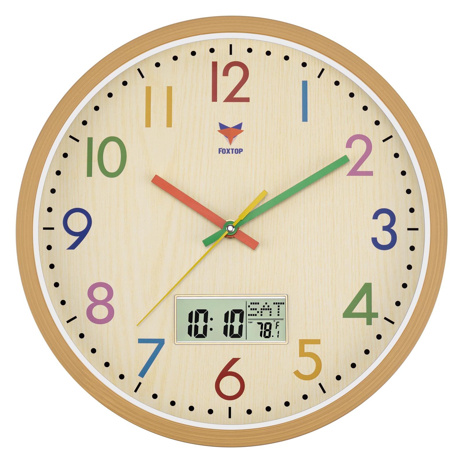 Foxtop Digital and Analog Kids Wall Clock