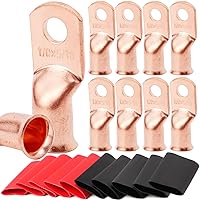 Vista 26 de TKDMR 6 terminales de batería de 4 AWG-3/8, terminales de alambre resistentes, terminales de anillo, extremos de cable de batería, terminales