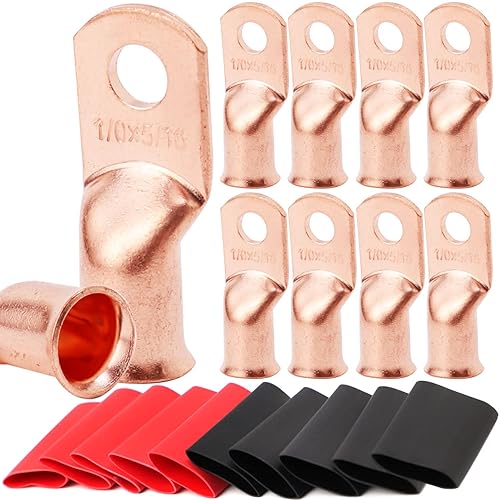 Miniatura 52 de TKDMR 6 terminales de batería de 4 AWG-3/8, terminales de alambre resistentes, terminales de anillo, extremos de cable de batería, terminales