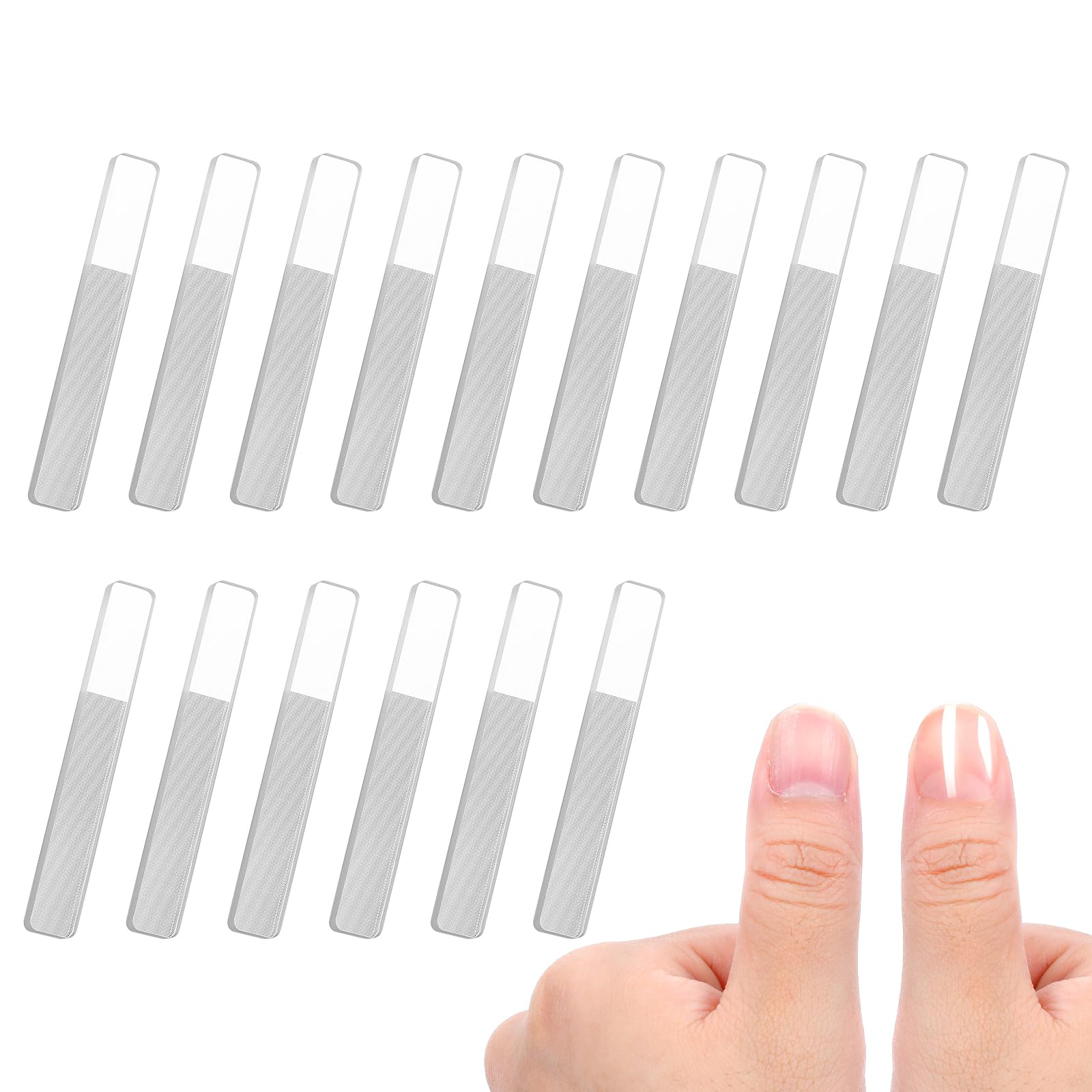 16 Pcs Nano Glass Nail Files for Natural Nails Shiner Crystal Glass File Buffer Crystal Nail File Fingernail Files for Women Adults for Shaping Polishing Buffer Shiner