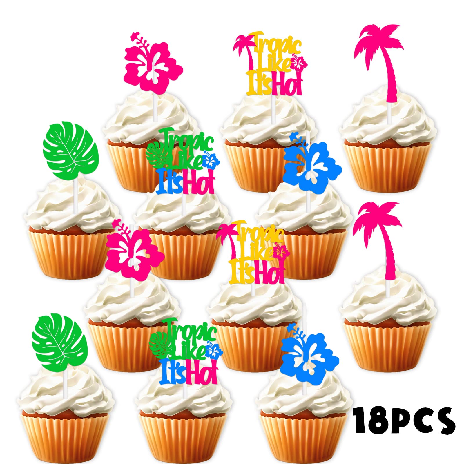 Hawaii Kuchen Topper Set - Tropische Tortendekoration Mit Flamingo & Ananas