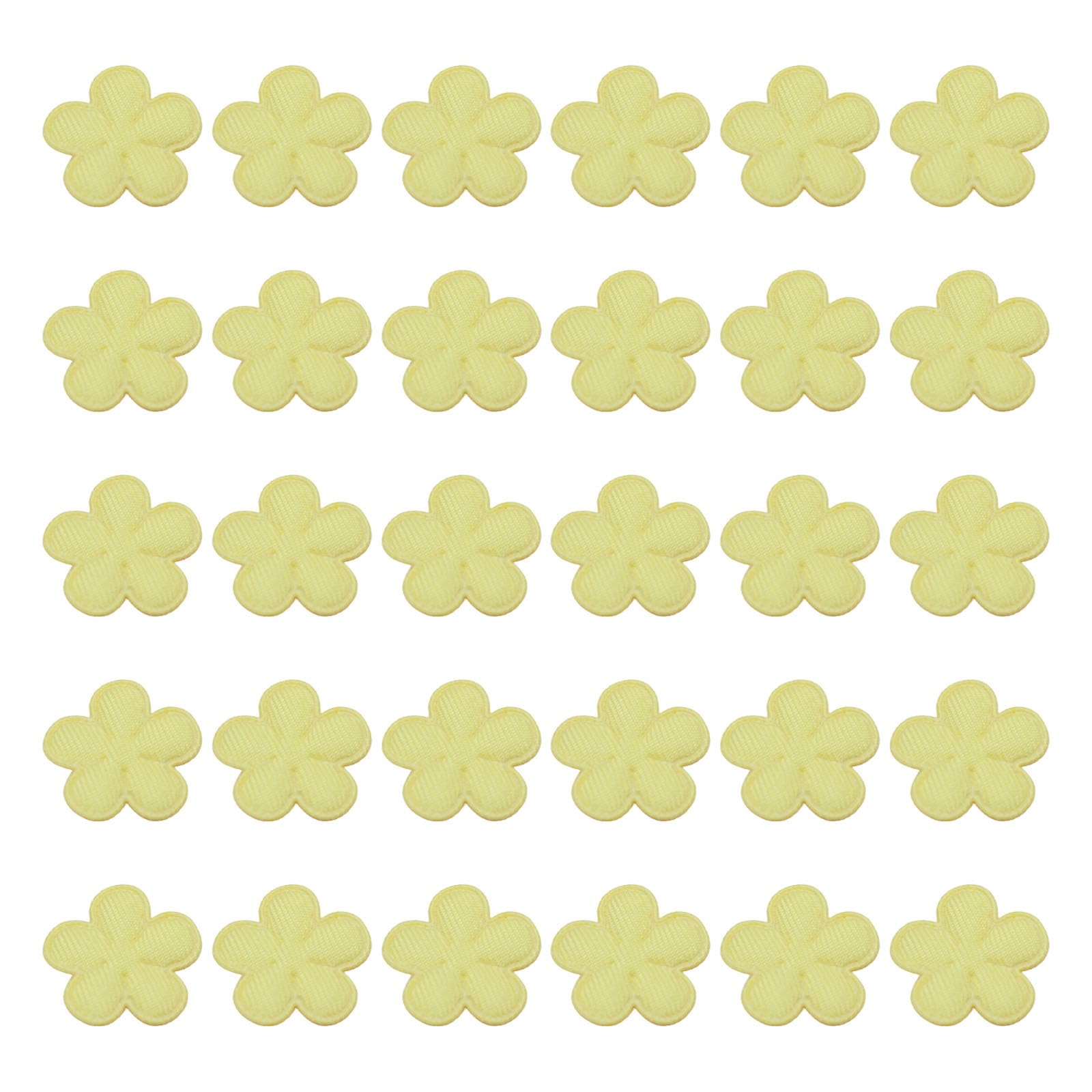 JSGHGDF 30Pcs Assorted Color Fabric Flower Appliques 2CM Cloth Flower Charm for Costume Decoration Sewing Embellishment Fabric Embellishments