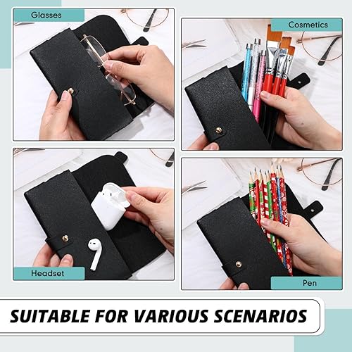 Miniatura 6 de Nuogo Paquete de 30 fundas para lentes, estuche suave para lentes de sol, bolsa portátil de piel sintética para mujeres y hombres