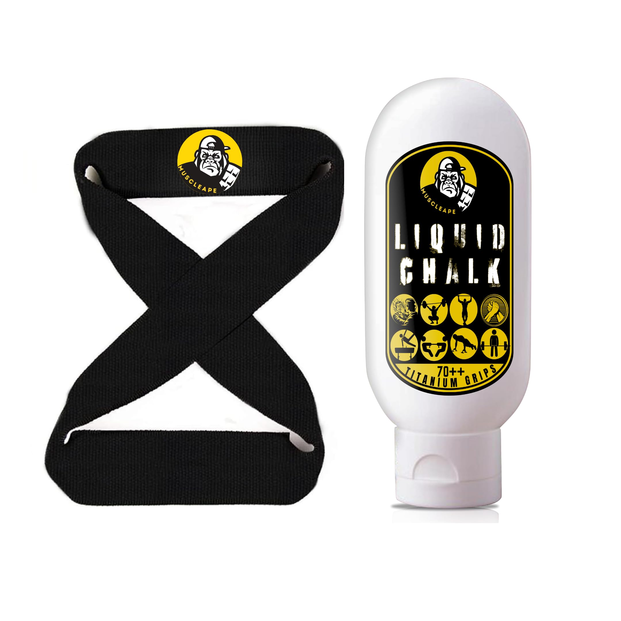 Muscleape Liquid Chalk Cream with 8 Figured Lifting Straps for Titanium Strenght Dry Grip.Sweat Free Hands for Weightlifting, Gym, Calisthenics, Gymnastics, Crossfit, Bodybuilding. 70 Ml. (B0DDTSXR51) Amazon Price History, Amazon Price Tracker