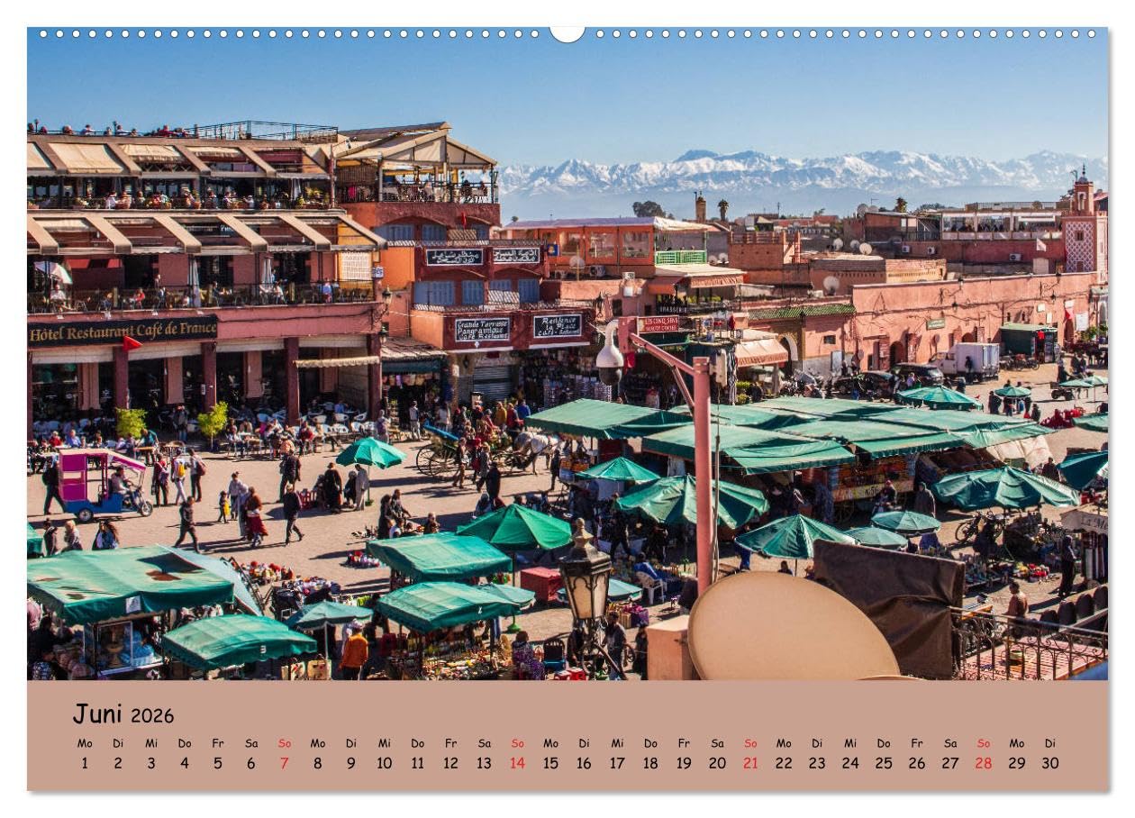 Marrakesch - Eine Stadt wie aus 1001 Nacht (hochwertiger Premium Wandkalender 2026 DIN A2 quer), Kunstdruck in Hochglanz: Lassen Sie sich mitnehmen in die Welt von 1001 Nacht. (CALVENDO Orte)