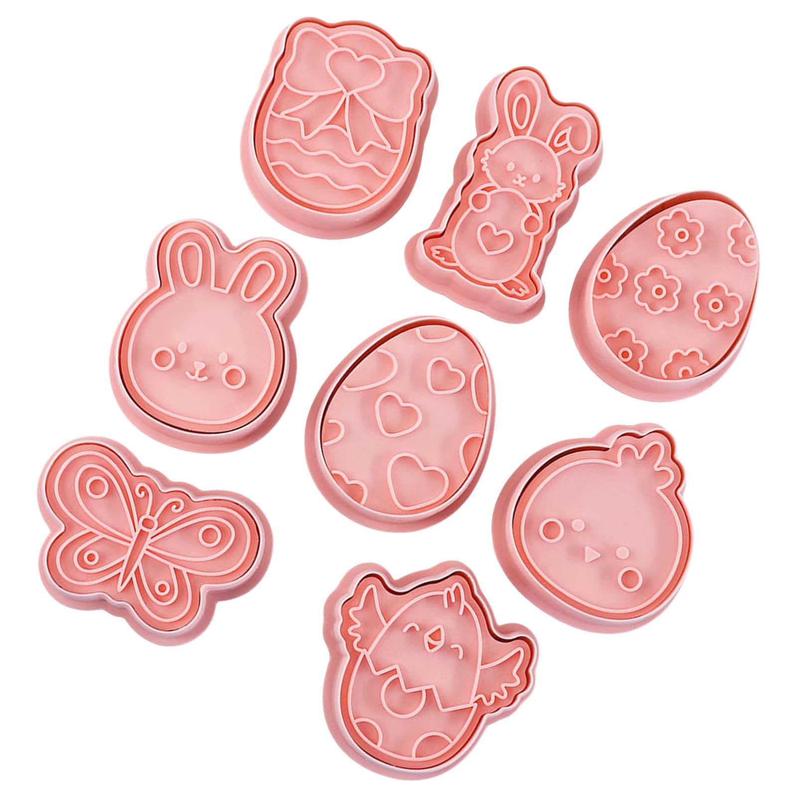 MICFENY Pack Of 8 Cartoon Cookie for Baking Enthusiasts Biscuit Fondant Embosser Stamp Rusts Resistant Dessert Bakewares