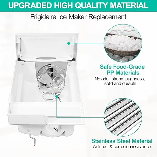 Miniatura 4 de Conjunto de cubo de hielo para refrigerador 241860803 actualizado compatible con Frigidaire Ice Maker Recambio contenedor de hielo AP4300918