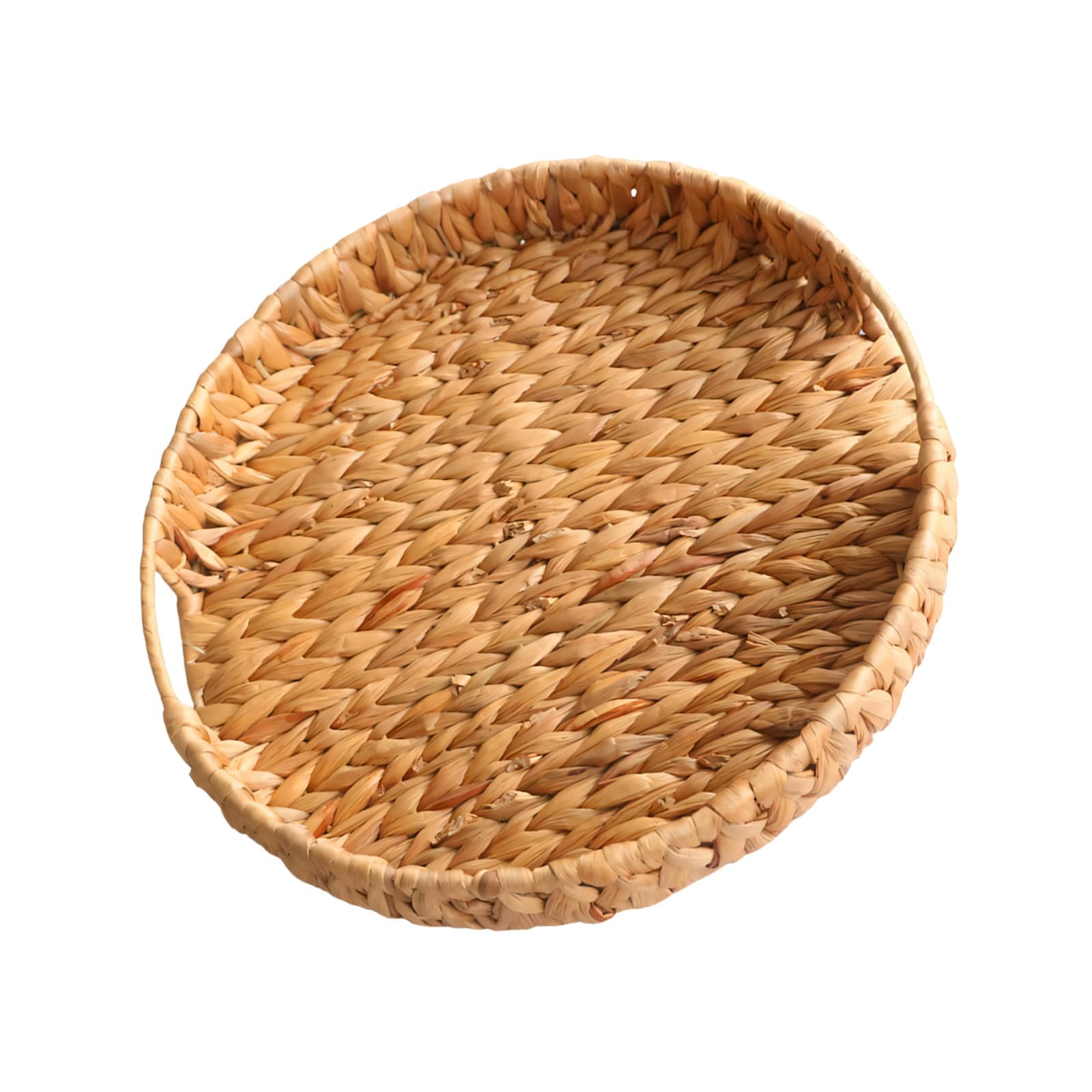 ZEPFJHE Decorationative Rattan Storage Box Multipurpose Container for Living Room Bedroom Decoration Serving Tray with Handle Storage Bin for Fruits Vegetables Household Items