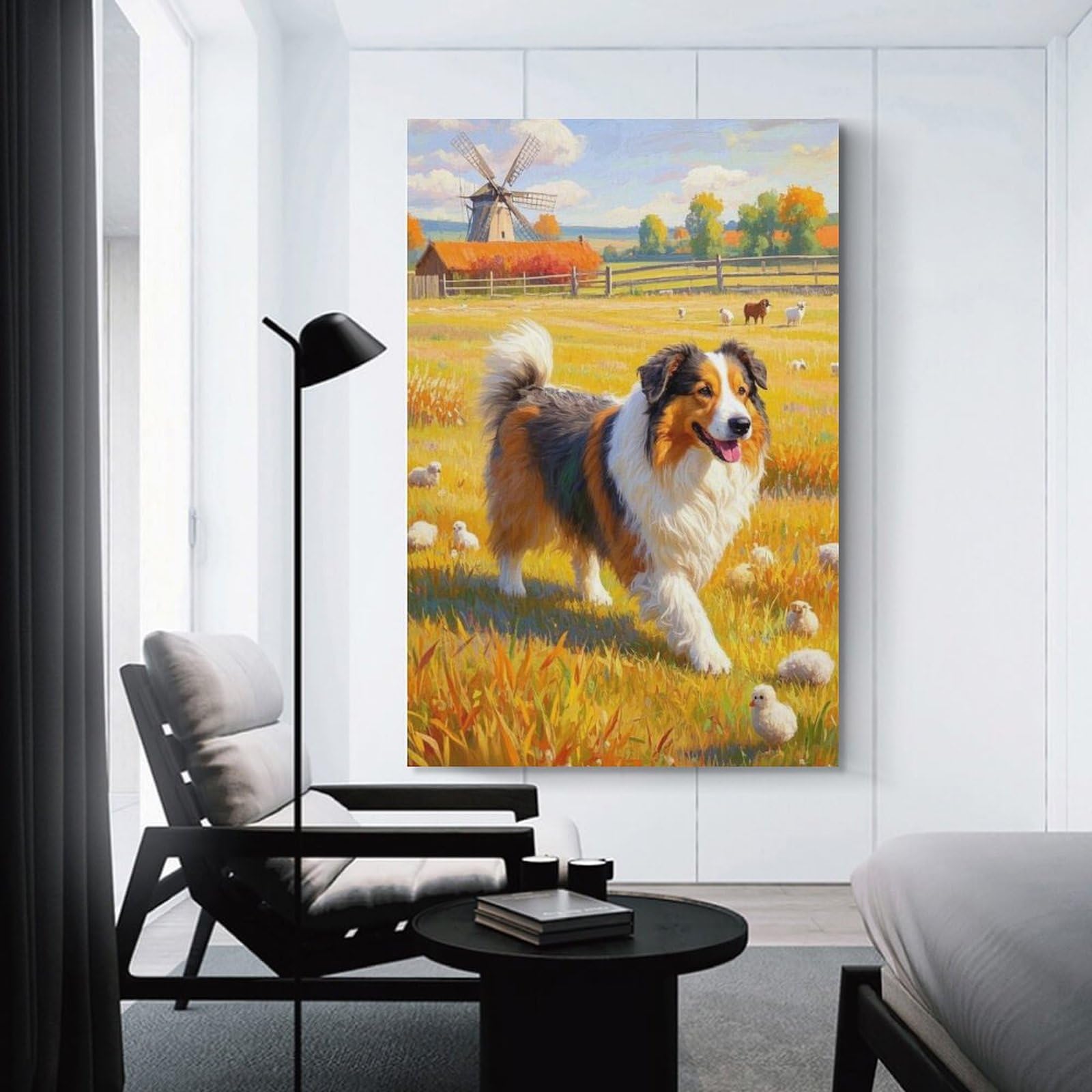 Plaque Murale Ancienne Chien De Berger Anglais – Présentoir 15x20 Cm, Jaune