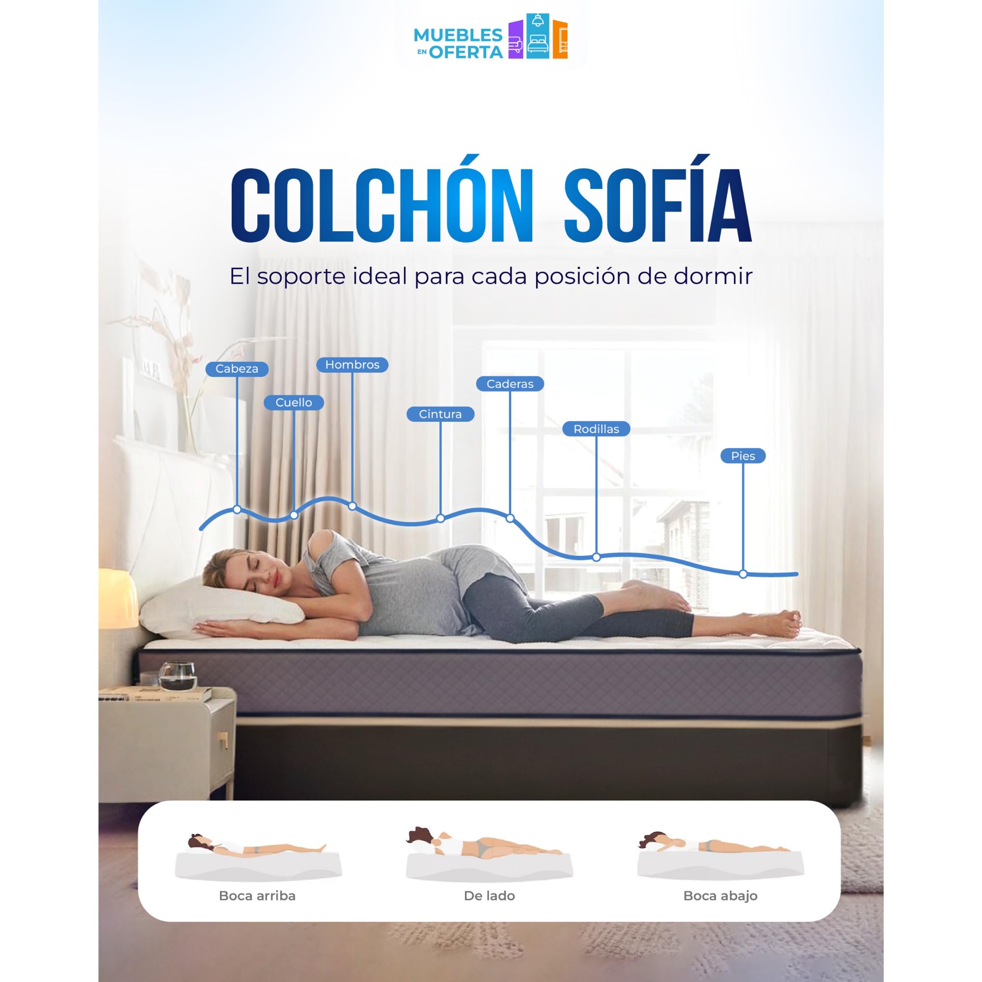 Colchon Viscoelastico 135 x 190 Elite Silver de 30 cm, Gama Alta, Ortopédico Profesional, Colchones 135x190 con Tecnología Fresh y Tratamiento Antiacaros