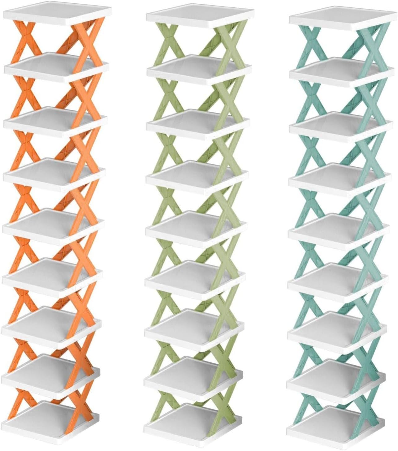 Shoe Rack Organizer Stackable Storage Shelf Space-Saving Freestanding Design Easy Assembly for Entryway Bedroom Home