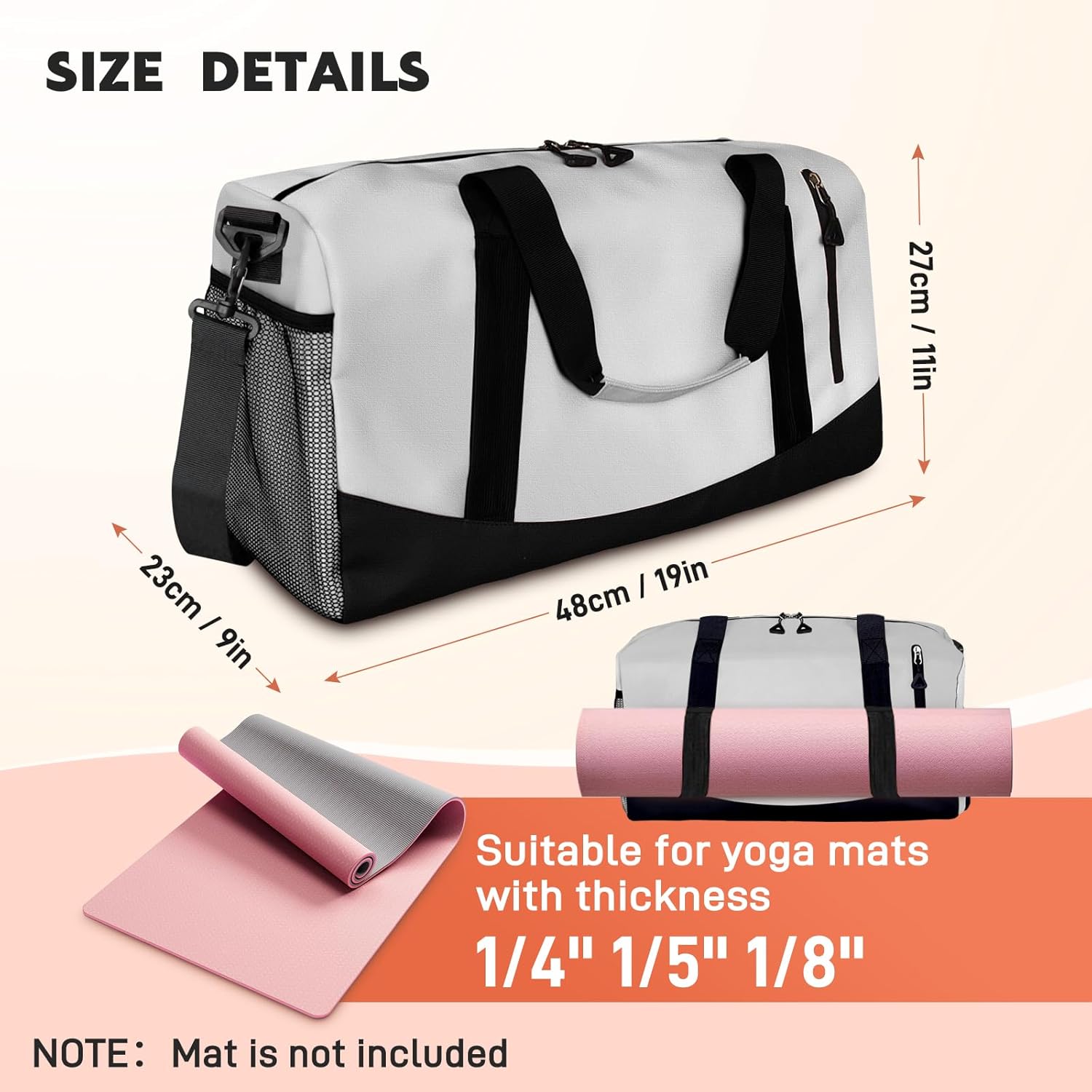 Yoga Mat Bag, Gym Workout Bag with Water Bottle Pocket, Pilates Bag for Women with Wet & Dry Pocket, Yoga Bags and Carriers Fits All Your Stuff, Yoga Tote Bag for Sports Travel Office