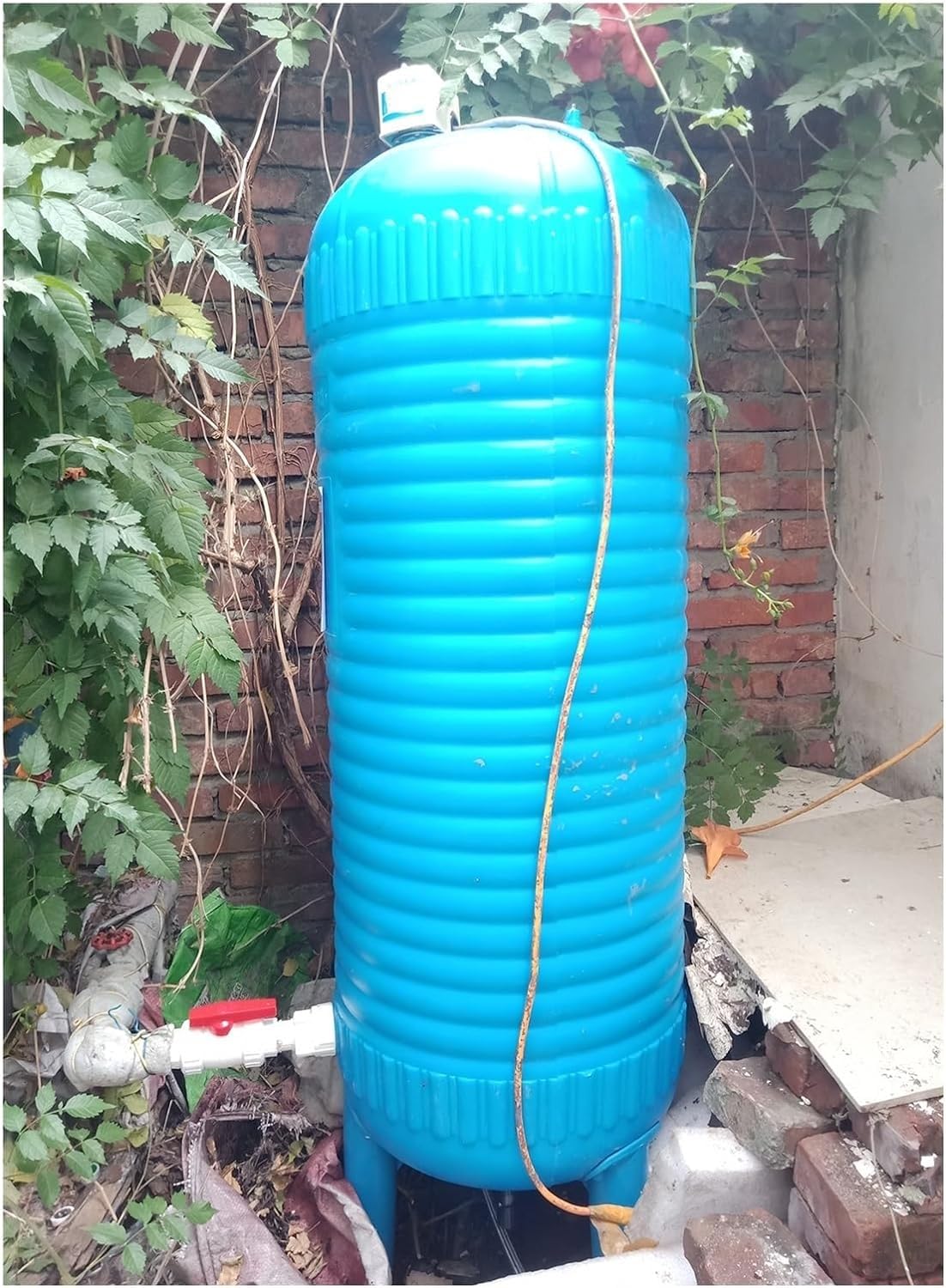 AviiSo Kanister Wassertank Expansionsdruckbehälter mit Kugelhahn-Montagesatz, 50L 60L 100L 120L 150L 200L Wassertanks stehen unter Druck für Wohn-/Garten-/Warmwasserbereiter(26gal/100L-91x38cm/35.8x15