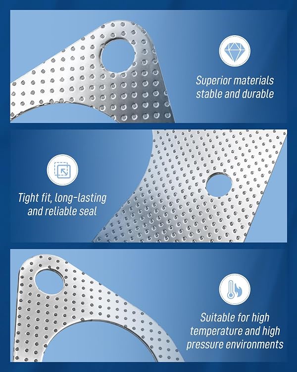 Wujexuhe 31575 Exhaust Pipe Flange Gasket Fit for Chevrolet/GMC C1500 C2500 K1500 K2500 Tahoe Yukon Suburban Pickup 1996 1997 1998 1999 Fit for Cadillac Escalade 1999-2000 (2Pack) by Wujexuhe - Used condition - Image 4