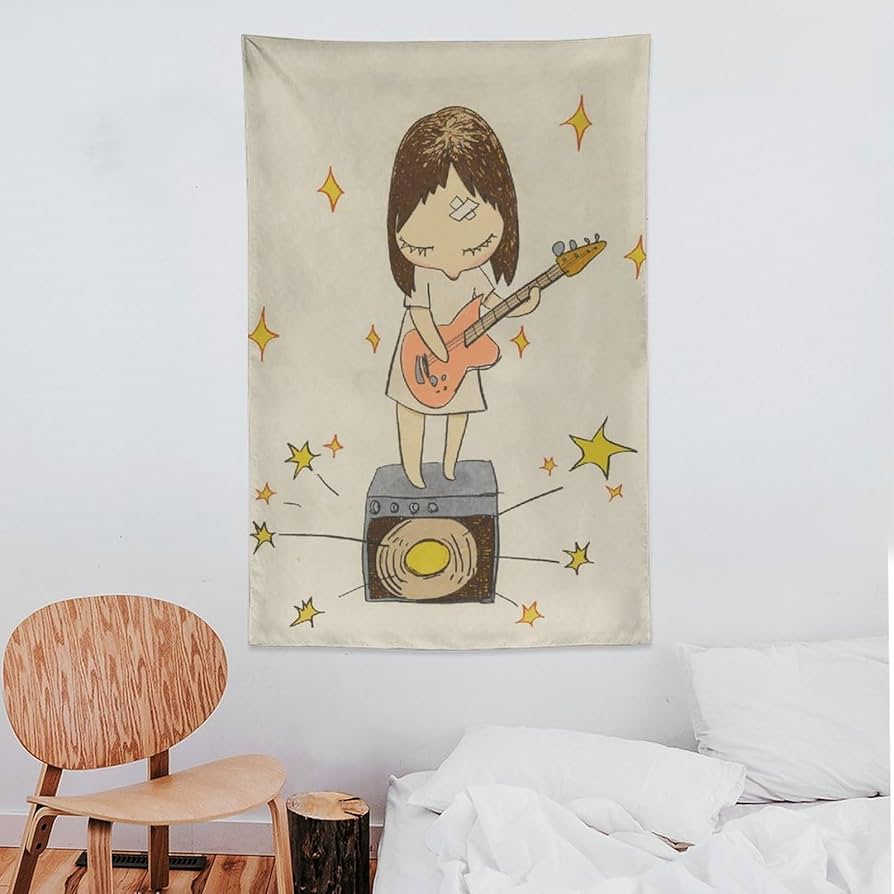 Amazon.co.jp: Yoshitomo Nara 奈良美智絵画《ギター 少女