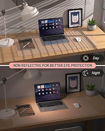 Miniatura 6 de Samseel Alfombrilla de cuero para mouse, tapete protector de escritorio multifuncional, antideslizante, protector de escritorio impermeable para